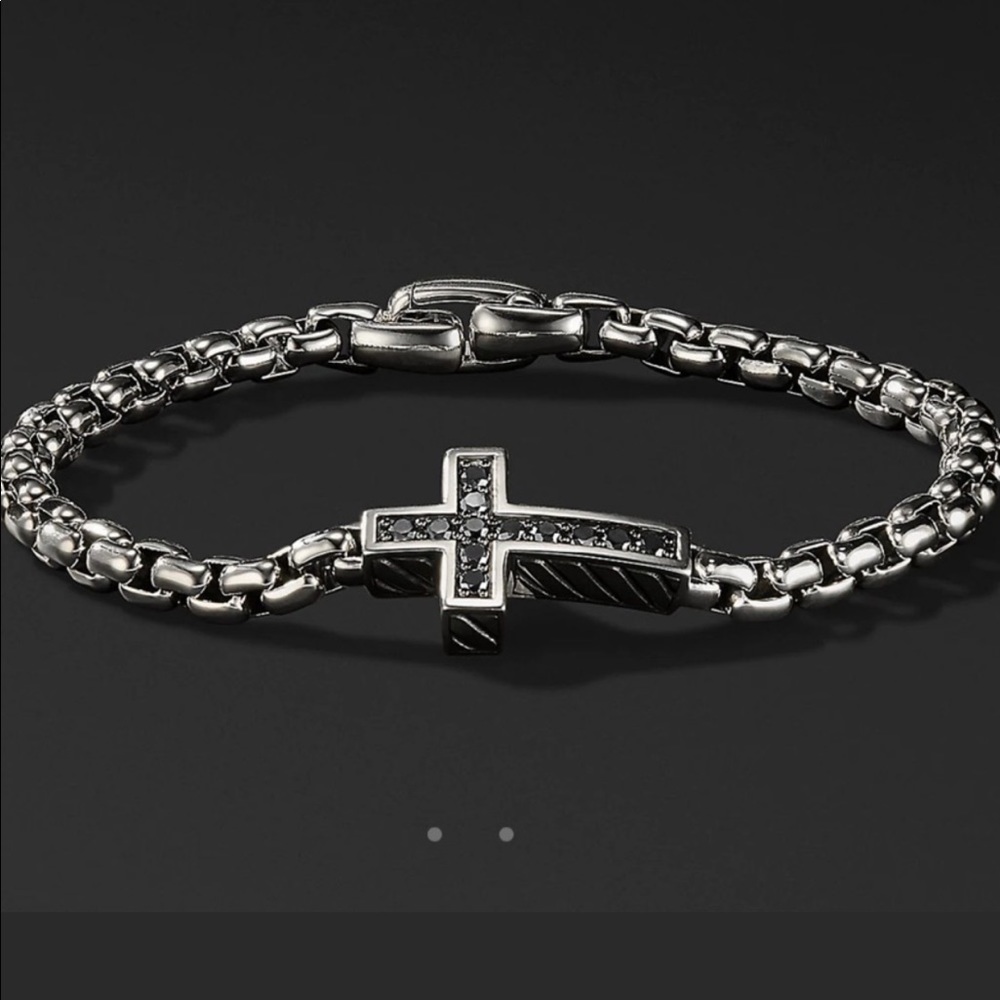 David Yurman Pave Cross Bracelet w/black Diamonds!